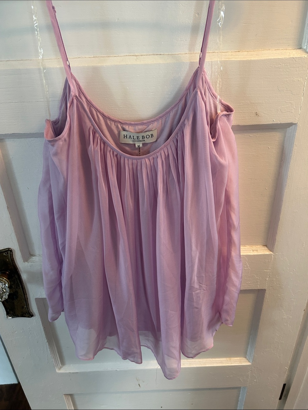 Hale Bob Soft Lavender Chiffon Spaghetti-Strap Camisole